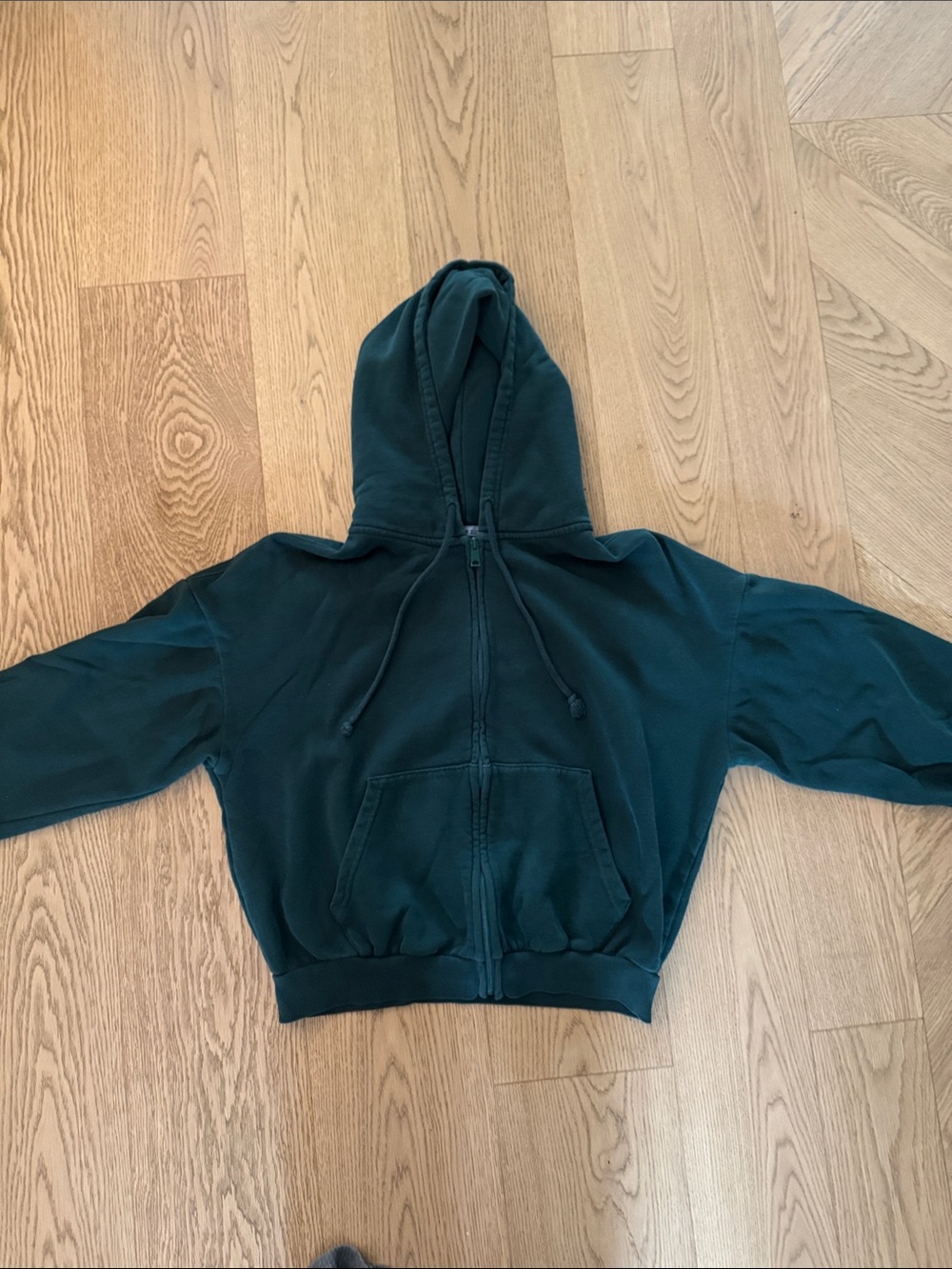 Dark Green garage Zip-Up Hoodie Jacket